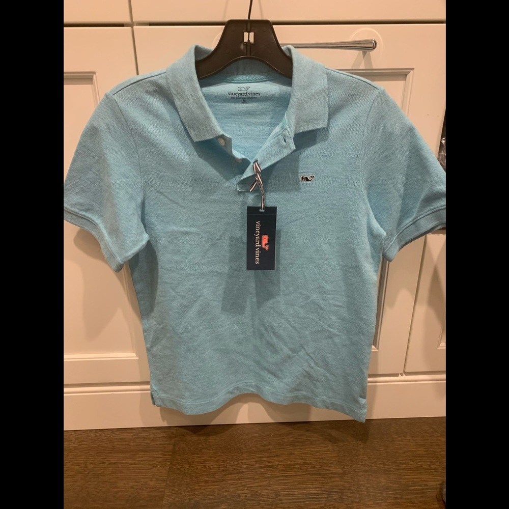 Vineyard Vines Classic Pique Polo Turquoise Sz M